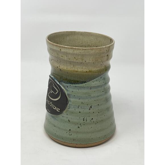 Standing Stone Dog Studio Pottery Mug Green Handmade 14 OZ - Picture 2 of 8